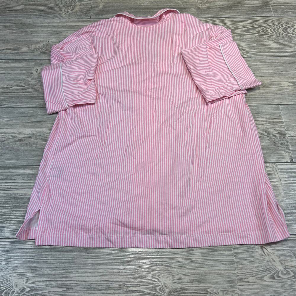 NWT Lauren Ralph Lauren Pink White Striped Cotton Pajama Set 1X - Picture 7 of 9